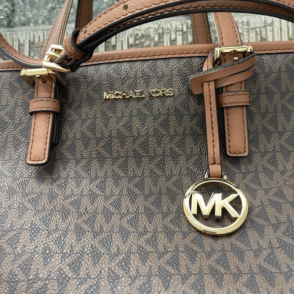 Michael Kors Chocolate Monogram Satchel - Picture 2 of 10